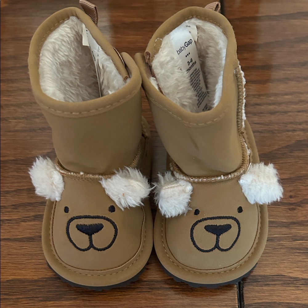 Baby GAP Tan Bear Face Kids Boots